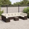 vidaXL Conjunto de Sof&aacute; de Jardim 11 pcs Castanho Rattan Sint&eacute;tico