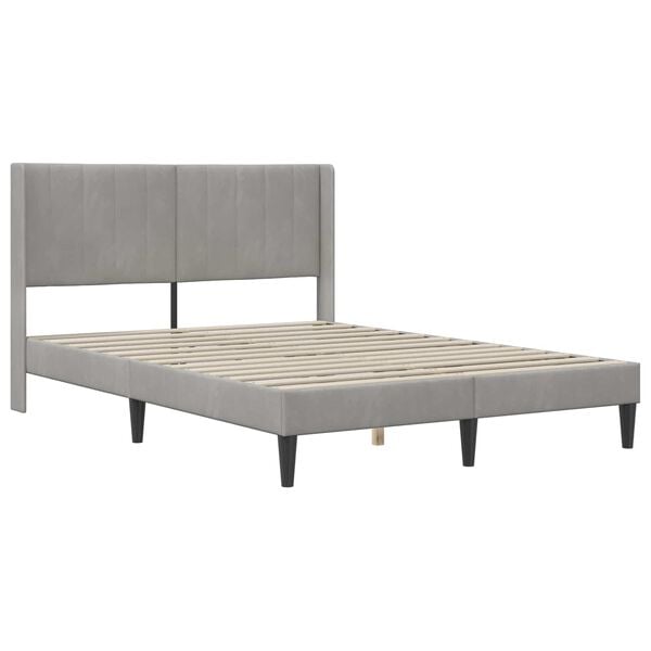 vidaXL Estrutura da Cama Cinzento-claro 120 x 190 cm Veludo