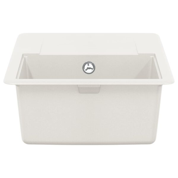 vidaXL Pia Branco 670 x 460 mm 80% Quartzo e 20% Resina