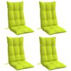 vidaXL Almofad&otilde;es p/ cadeira encosto alto 4 pcs oxford verde brilhante