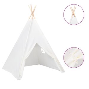 vidaXL Tenda teepee infantil c/ saco 120x120x150cm pele pêssego branco
