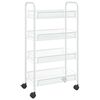 vidaXL Carrinho de cozinha com 4 prateleiras ferro 46x26x85 cm branco
