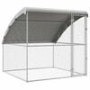 vidaXL Canil de Cachorro Prateado 2 x 2 x 2 m A&ccedil;o galvanizado