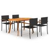 vidaXL 5 pcs conjunto de jantar para jardim preto