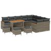 vidaXL Conjunto de Sof&aacute; de Jardim 13 pcs Cinzeto vime PE