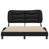 vidaXL Estrutura de cama sem colch&atilde;o Hvar couro artif. 140x190cm preto/branco