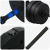 vidaXL Conjunto de Halteres 2 em 1 Preto e Azul 121 x 19,5 x 19,5 cm