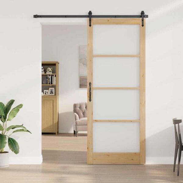 vidaXL Porta Deslizante Natural 83 x 232 cm