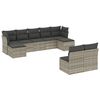 vidaXL 9 pcs conj. sof&aacute;s jardim com almofad&otilde;es vime PE cinzento-claro