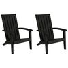 vidaXL Cadeiras de jardim Adirondack 2 pcs polipropileno preto