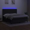 vidaXL Cama box spring c/ colch&atilde;o e LED 180x200 cm tecido preto