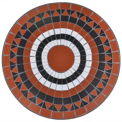 vidaXL Mesa de bistrô 60 cm mosaico terracota e branco