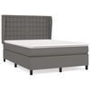 vidaXL Cama com molas/colch&atilde;o 140x200 cm couro artificial cinzento
