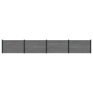vidaXL Painel de Cerca 4 pcs WPC e Alum&iacute;nio Cinzento