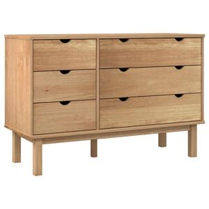vidaXL Arm&aacute;rio de gavetas OTTA 111x43x73,5 cm pinho maci&ccedil;o