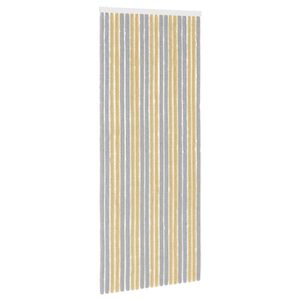 vidaXL Cortina de Insetos Chenille Cinza e Bege 90 x 220 cm 100% PP