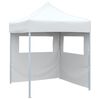 vidaXL Tenda dobr&aacute;vel profissional festas 2 paredes 2x2m a&ccedil;o branco