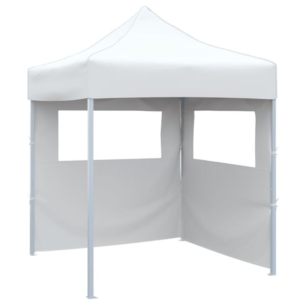 vidaXL Tenda dobr&aacute;vel profissional festas 2 paredes 2x2m a&ccedil;o branco