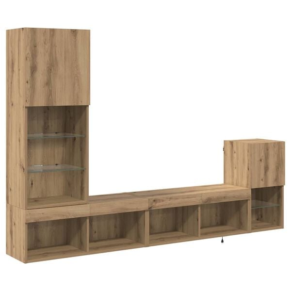 vidaXL Unidades de Parede para TV Montado na parede Carvalho Artesanal