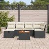 vidaXL Conjunto de Sofá de Jardim 7 pcs Preto Rattan Sintético