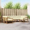 vidaXL Conjunto de Sof&aacute;s para Exterior 6 pcs Natural e Creme