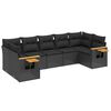vidaXL 7 pcs conjunto de sof&aacute;s p/ jardim c/ almofad&otilde;es vime PE preto