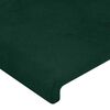 vidaXL Cabeceira de cama c/ LED veludo 144x5x118/128 cm verde-escuro