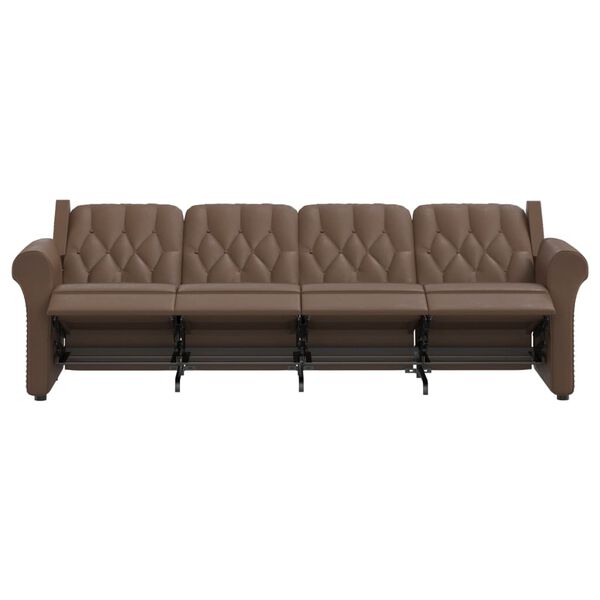 vidaXL Poltrona massagens 4 lug. reclin&aacute;vel castanho brilhante