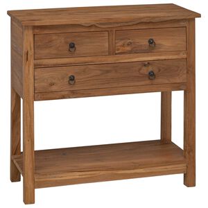 vidaXL Buffet Natural 79 x 35 x 80 cm Madeira de Teca S&oacute;lida
