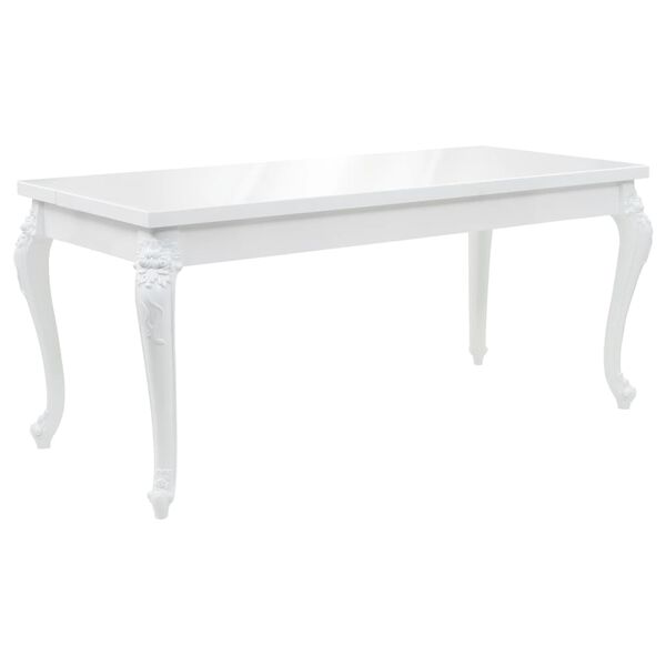 vidaXL Mesa de jantar 179x89x81 cm branco brilhante