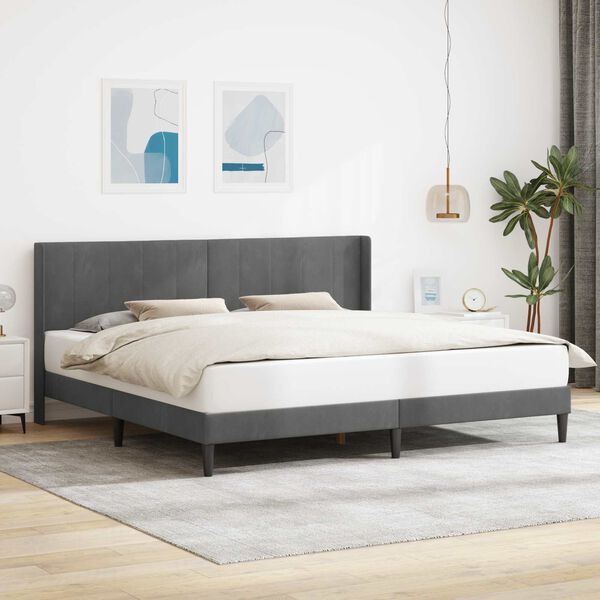 vidaXL Estrutura da Cama Cinza Escuro 180 x 200 cm Veludo