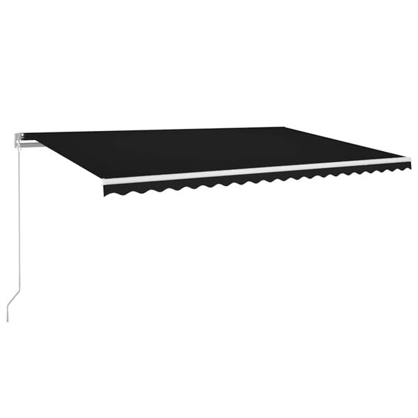 vidaXL Toldo retr&aacute;til manual com LED 500x300 cm antracite