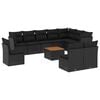 vidaXL 11 pcs conjunto sof&aacute;s de jardim c/ almofad&otilde;es vime PE preto