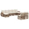 vidaXL Conjunto de Sof&aacute; de Jardim 9 unid. Bege e Branco Creme vime PE