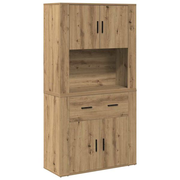 vidaXL Highboard com gaveta carvalho artisiano 80 x 33 x 150 cm
