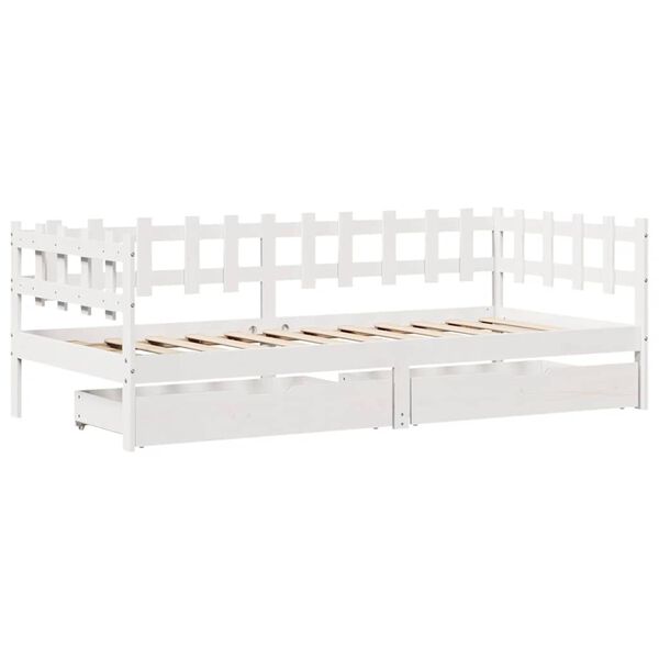vidaXL Sof&aacute;-cama com gavetas 80x200 cm madeira de pinho maci&ccedil;a