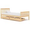 vidaXL Estrutura de cama com 2 gavetas 100x200 cm pinho maci&ccedil;o