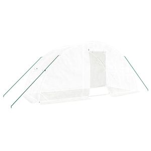 vidaXL Estufa com estrutura de a&ccedil;o 10 m&sup2; 5x2x2,3 m branco