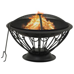 vidaXL Braseira com ati&ccedil;ador 75 cm XXL a&ccedil;o