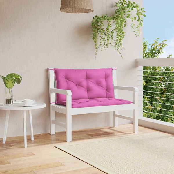 vidaXL Almofadões p/ banco de jardim 2 pcs 100x50x7 cm tecido rosa