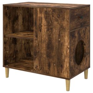 vidaXL Casa para Gatos Carvalho Defumado 72 x 42,5 x 70 cm