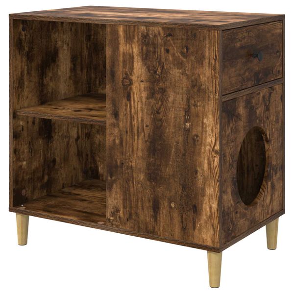 vidaXL Casa para Gatos Carvalho Defumado 72 x 42,5 x 70 cm