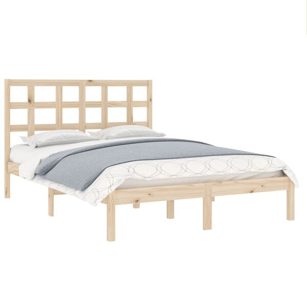 vidaXL Estrutura de cama pequena casal 120x190 cm pinho maci&ccedil;o