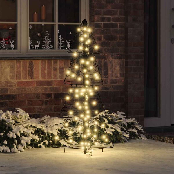vidaXL &Aacute;rvore de Natal com 100 LEDs Branco quente 120 cm Vime
