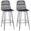 vidaXL Banco de bar 2 unid. Preto 44 x 55 x 109 cm Rattan e A&ccedil;o
