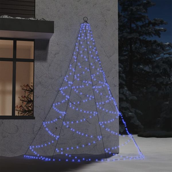 vidaXL &Aacute;rvore de Natal parede 260 luzes LED 3 m int/ext azul