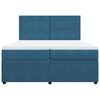 vidaXL Cama com molas/colch&atilde;o 200x200 cm veludo azul-escuro