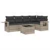 vidaXL 6 pcs conj. sof&aacute;s jardim com almofad&otilde;es vime PE cinzento-claro