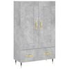 vidaXL Aparador alto 69,5x31x115 cm derivados de madeira cinza-cimento
