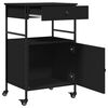 vidaXL Carrinho de cozinha 56x43x89,5 cm derivados de madeira preto